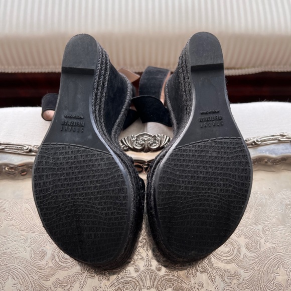 Stuart Weitzman platform black nubuck sandals 37 - Picture 4 of 7